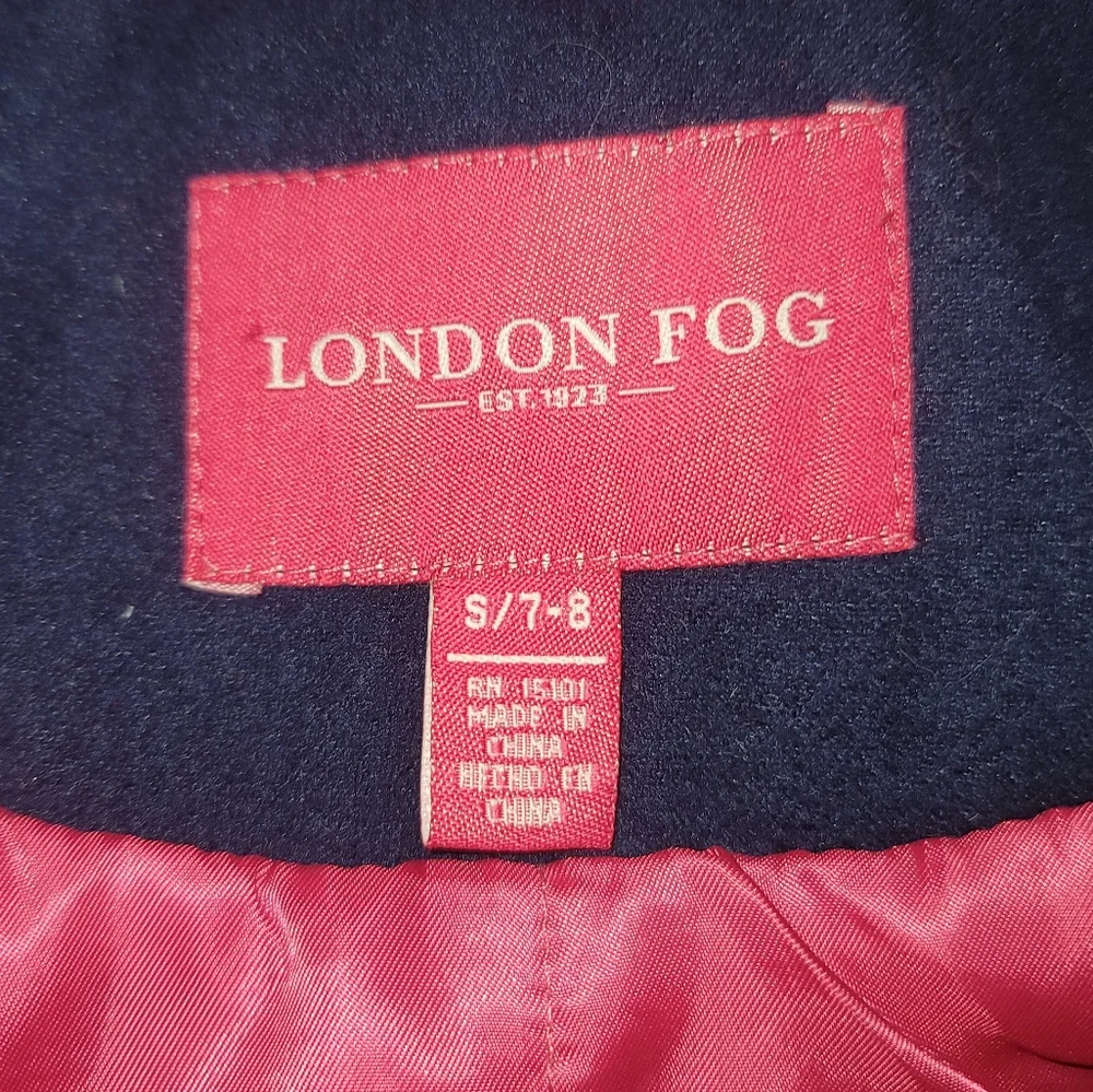 London Fog Ruffle trench Coat for toddler good condition color dark blue